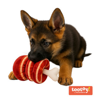 Tootoy! Comfort Beefy Thigh Cuddler peluche con sonido para perros