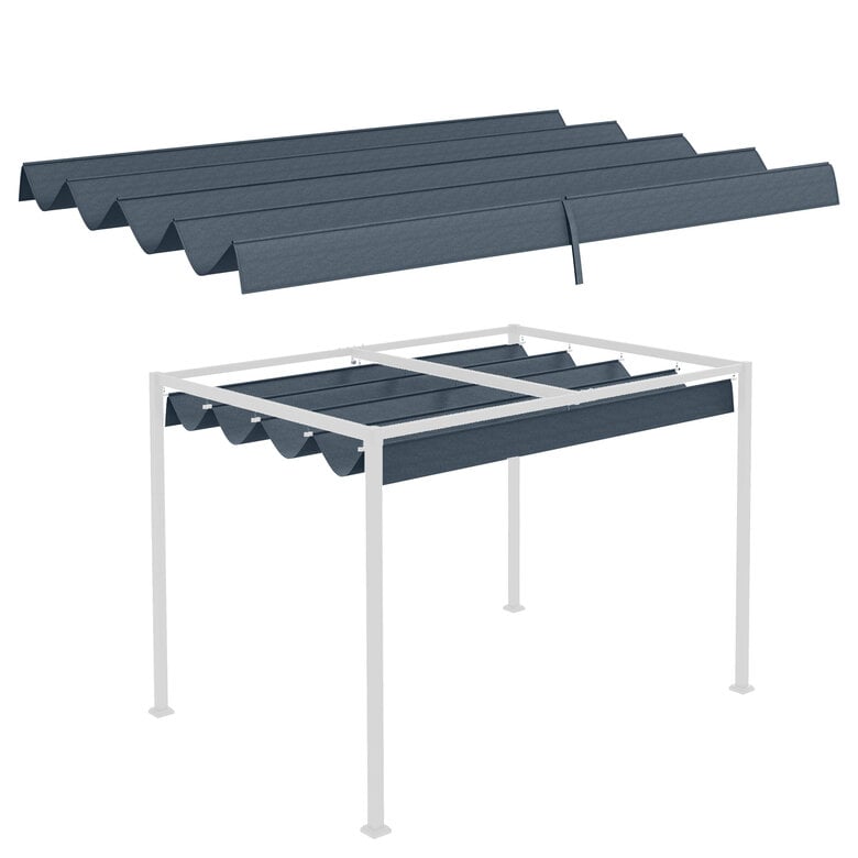 Outsunny Techo de Pérgola Gris Oscuro