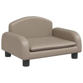vidaXL Cama de cuero sintético capuchino para perros