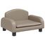 vidaXL Cama para perros de cuero sintético color capuchino 50x40x30 cm, , large indicador imagen numero 1