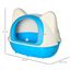PawHut arenero caja cerrado blanco y azul para gatos, , large indicador imagen numero 3