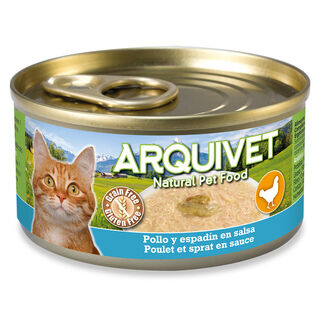 Arquivet Pack 24 Latas de Pollo en salsa con espadín para perros