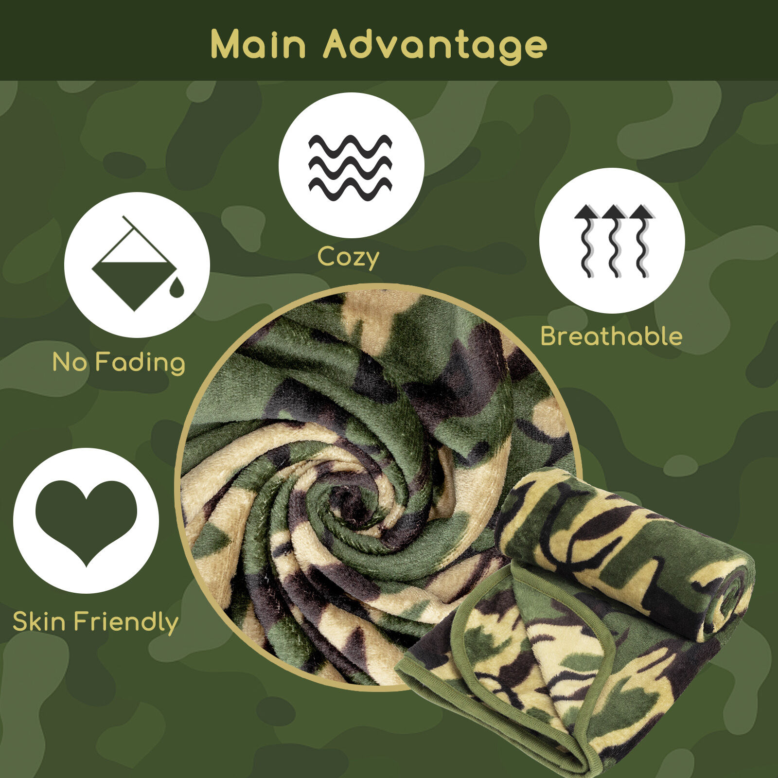 Nobleza Manta Suave de Felpa para Perros, Manta Suave y C&aacute;lida para Perros Gatos y Otras Mascotas, Lavable, Manta de Alta Calidad para Cama y Sof&aacute; para Perro, Verde Camuflado 120 * 100 cm, , large Imagen numero 3