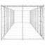 Vidaxl perrera con puerta de bisagra plateada para perros, , large indicador imagen numero 11