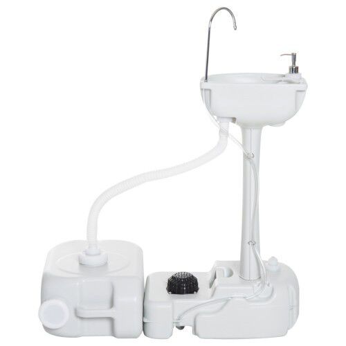 Fregadero portátil Outsunny para picnic color Blanco thumbnail