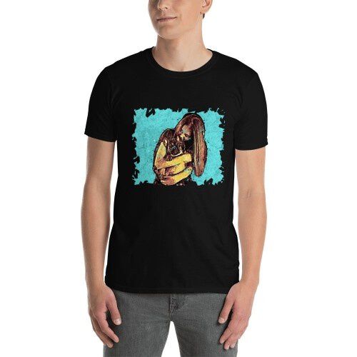 Mascochula camiseta hombre graffiti personalizada con tu mascota negra thumbnail