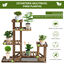 Outsunny Soporte de Madera para Flores Estantería Decorativa para Macetas Plantas con 6 Estantes Interior y Exterior para Jardín Balcón Terraza 95x28x96,5 cm Carbonizado, , large indicador imagen numero 4