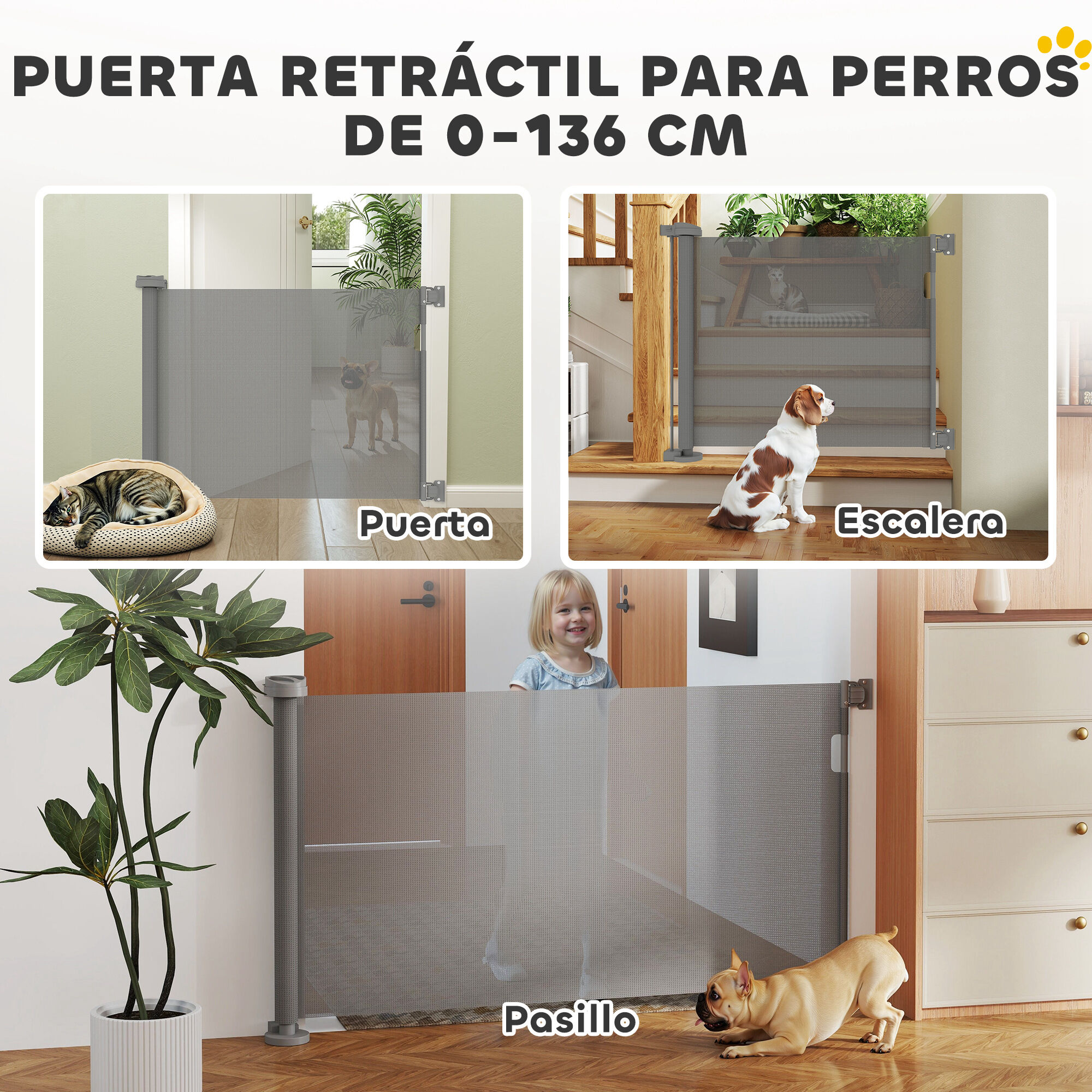 PawHut Barrera para Perros Gris thumbnail