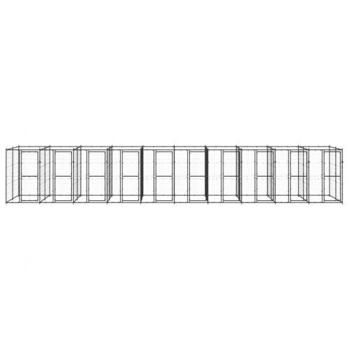 Vidaxl perrera con puertas de bisagra negro para perros thumbnail