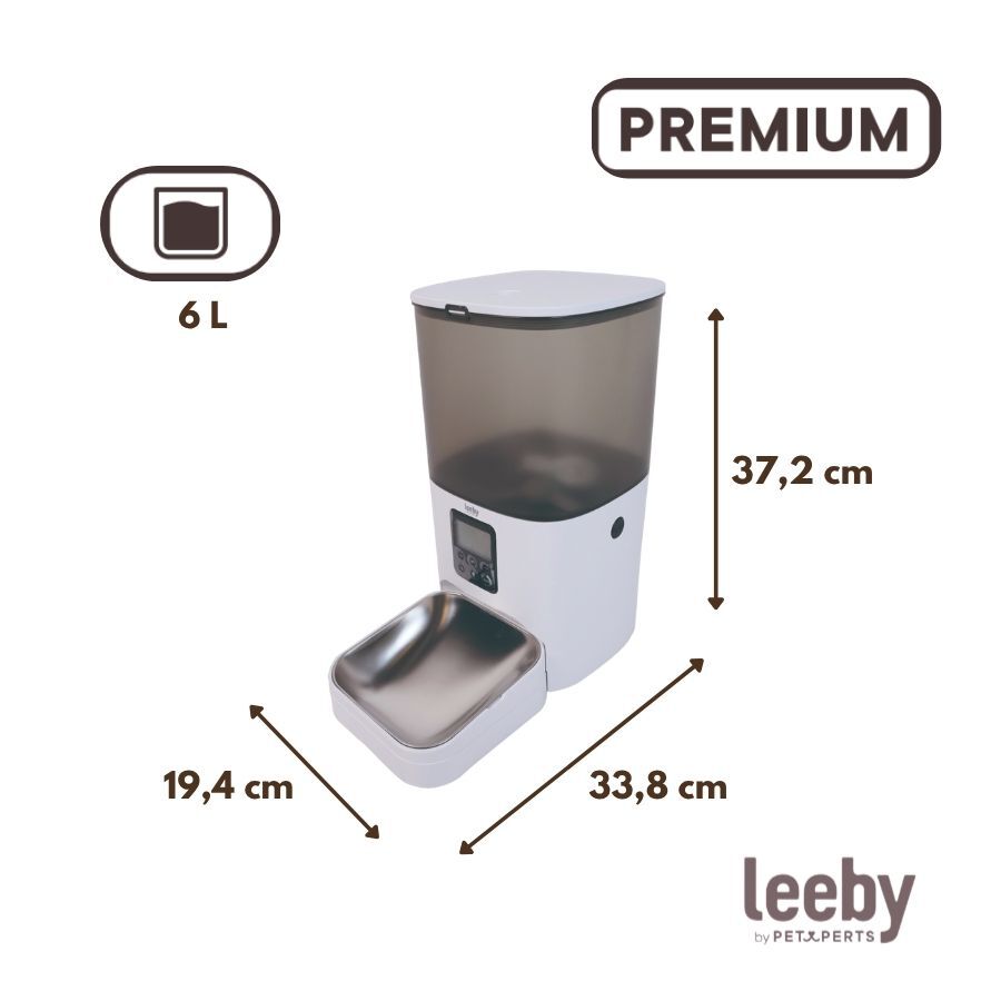 Leeby Comedero Autom&aacute;tico Programable Blanco y Gris para perros y gatos, , large Imagen numero 4