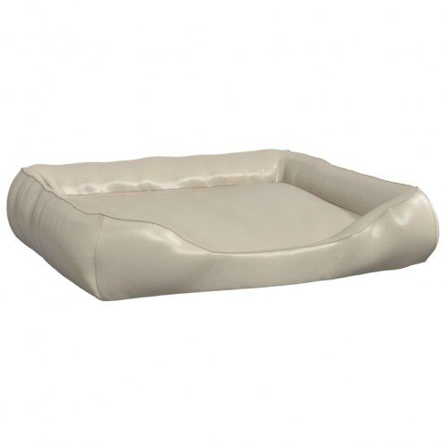 Vidaxl sof&aacute; acolchado de cuero beige para mascotas, , large Imagen numero 1