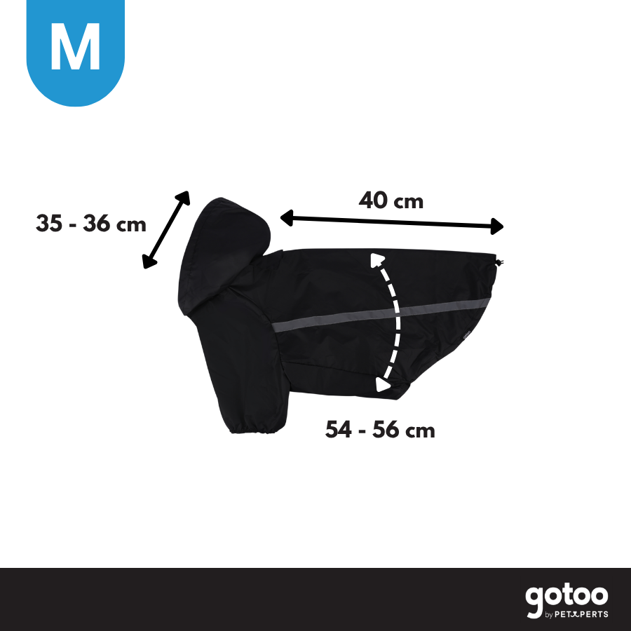 Gotoo Abrigo Impermeable Reflectante Negro para perros, , large Imagen numero 4