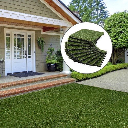 Cesped artficial Outsunny para terraza 10 piezas color Verde, , large Imagen numero 1