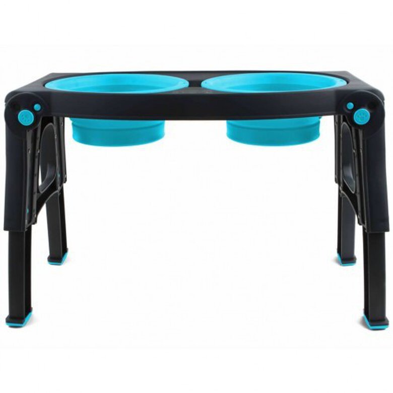 Comedero doble elevado ajustable grande color Azul, , large image number null