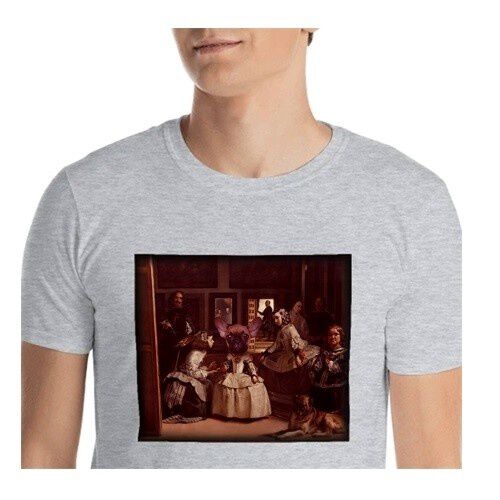 Mascochula camiseta hombre las meninas personalizada con tu mascota gris thumbnail
