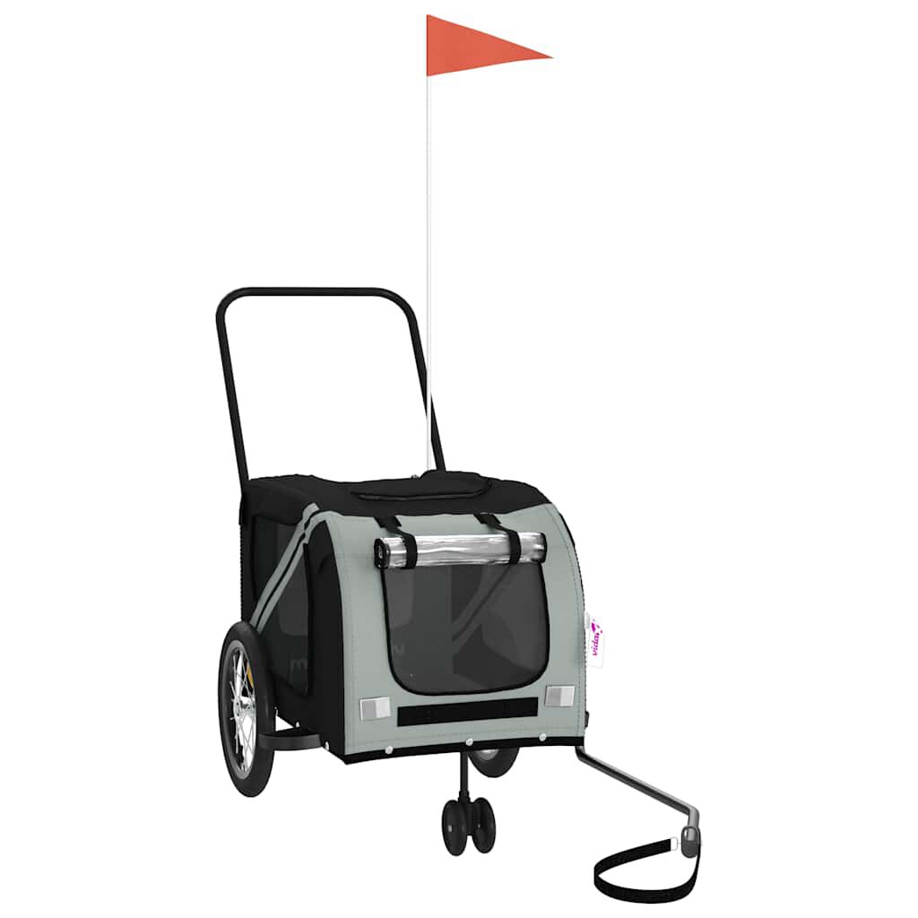 vidaXL Remolque de Bicicleta Mascotas Carrito para Bici Hierro Tela Oxford, , large Imagen numero 1
