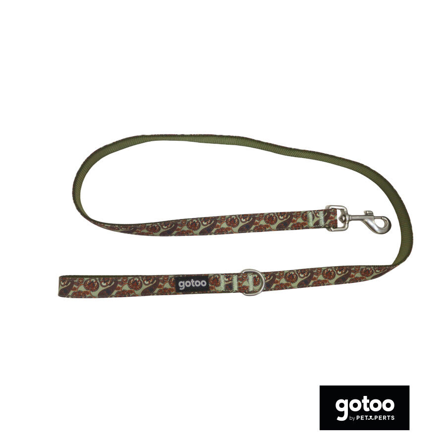 Gotoo Correa estampada cachemira caqui para perros, , large Imagen numero 2