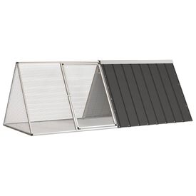 VidaXL Jaula triangular y techo para conejos 
