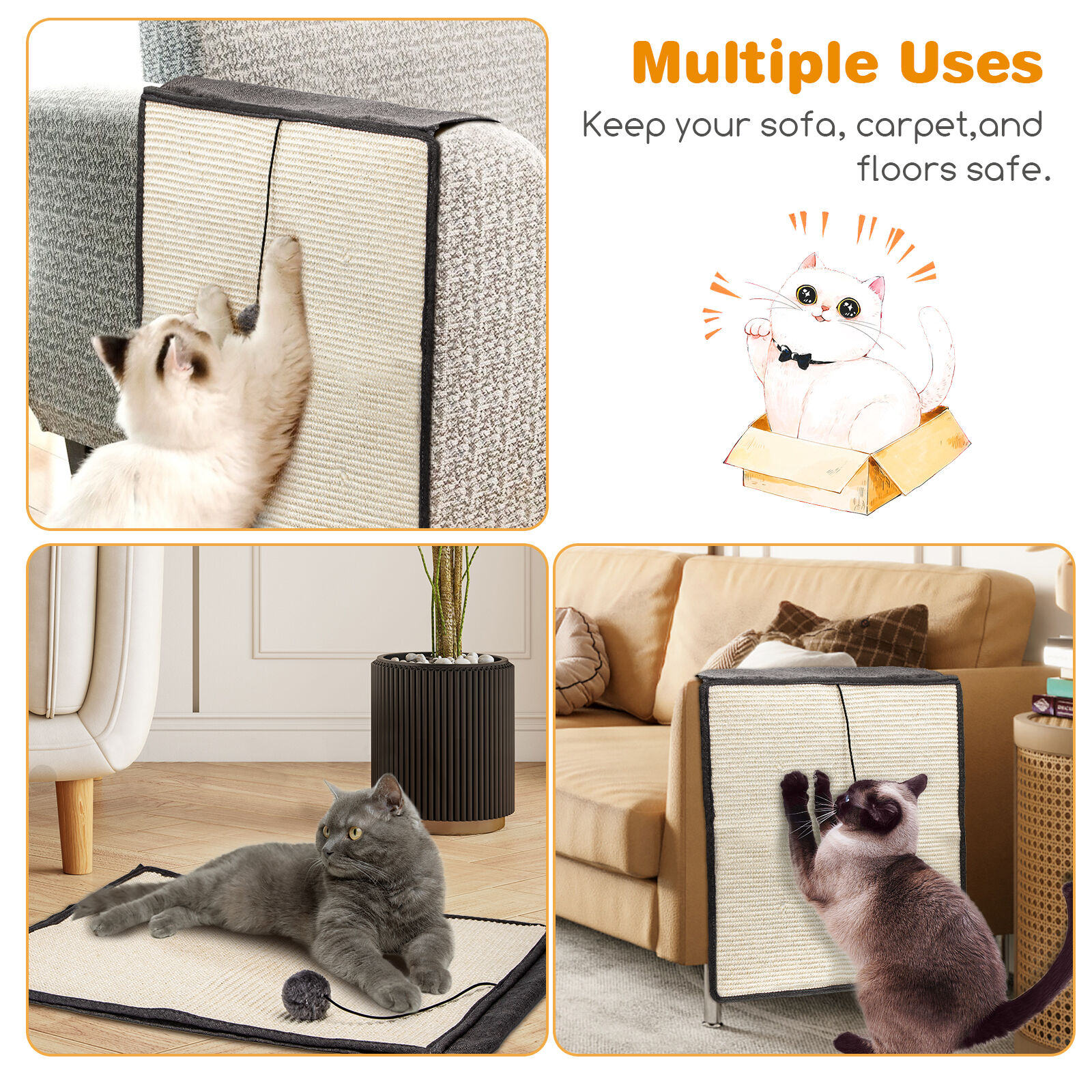 Nobleza Rascador sofá con alfombrilla para gatos thumbnail