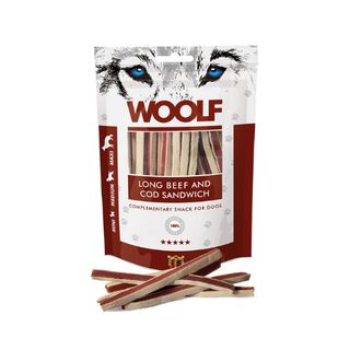 Woolf Sándwich Largo Ternera Y Bacalao para perros
