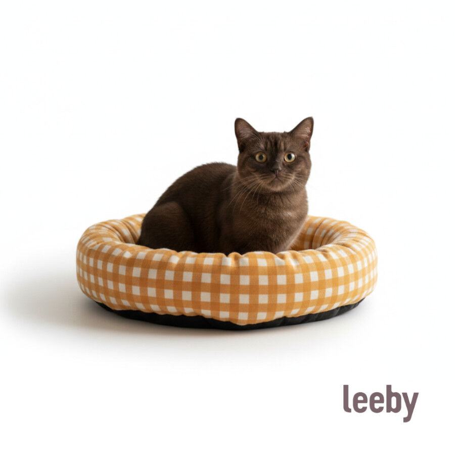 Leeby Cama Donut Vichy Naranja para gatos, , large Imagen numero 3