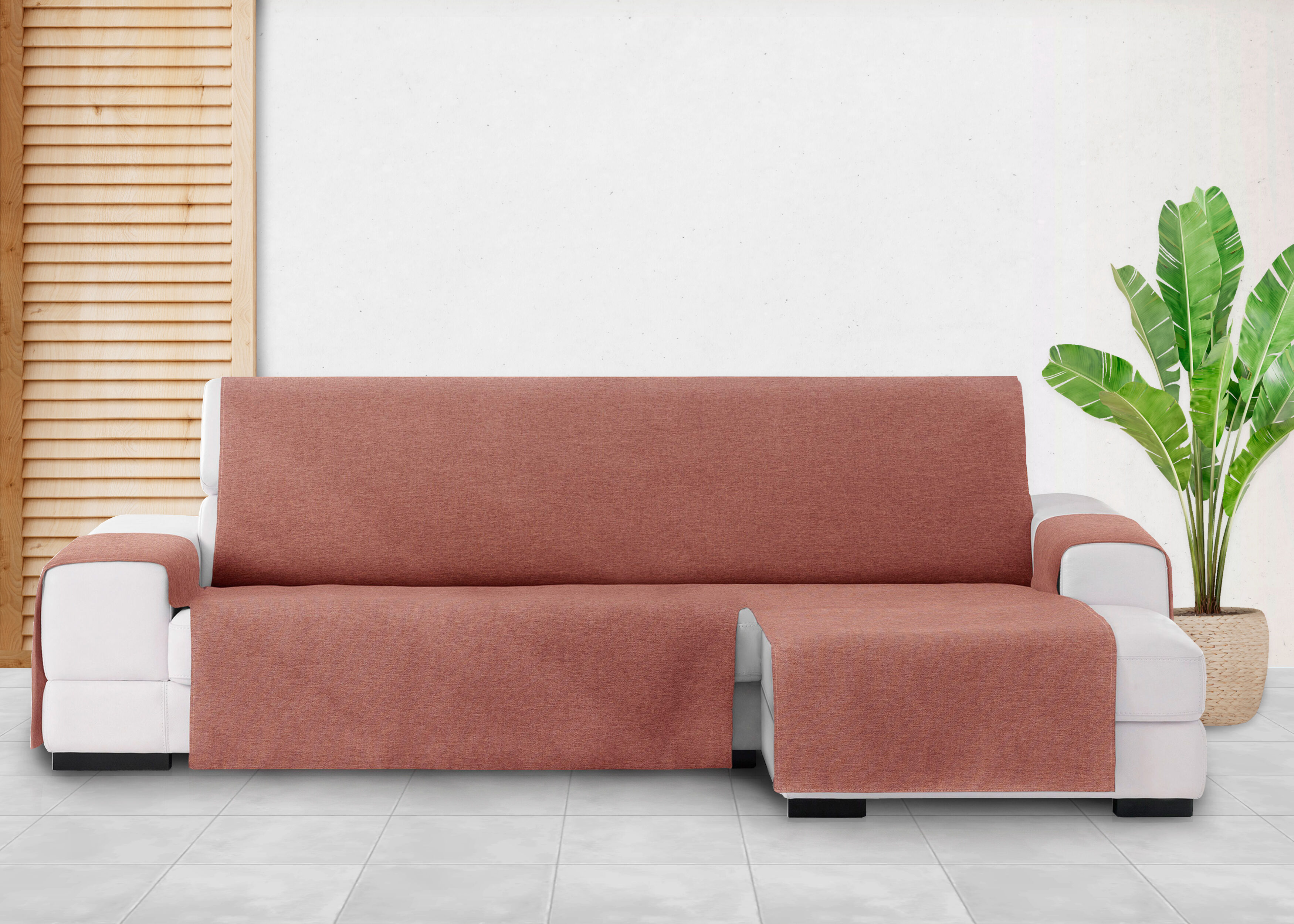 Vipalia Protector Cubre Sof&aacute; Chaise Derecho 290 Color Teja Modelo Brisa, , large Imagen numero 5