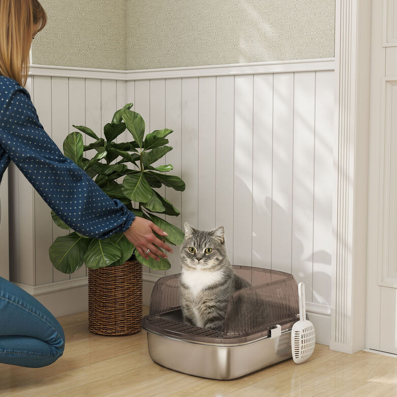 PawHut Arenero para Gatos Gris Carbón thumbnail