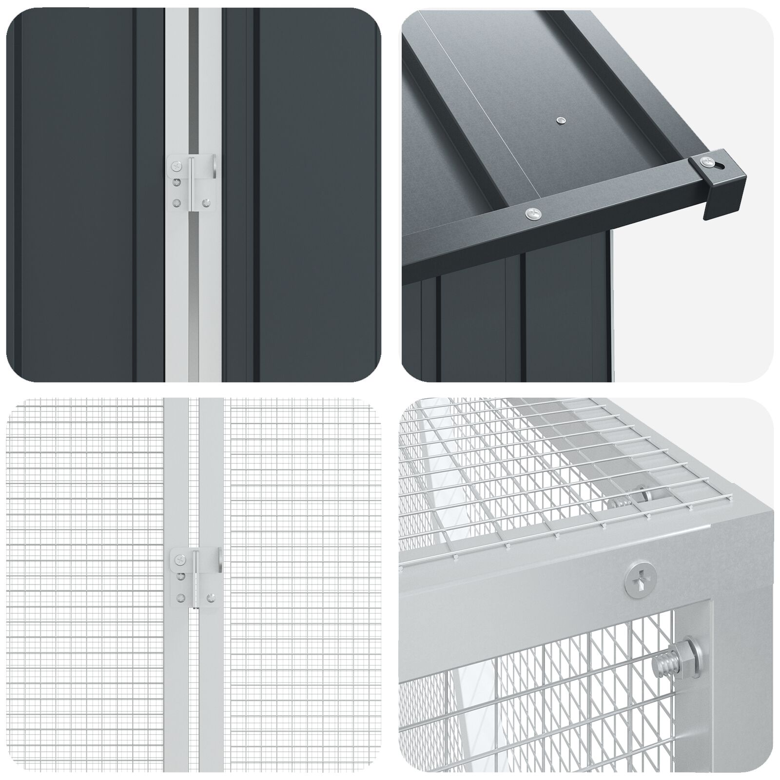 vidaXL Jaula para Aves Antracita 425 x 304 x 247 cm Acero galvanizado, , large Imagen numero 5