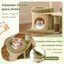 COSTWAY Árbol para Gatos de 97 cm, Torre Multinivel Estética para Gatitos con Condo, Cama, Postes de Rascado de Sisal, Auto-Cepillo, Hamaca, Percha, Mobiliario de Escalada para Gatos de Interior  , , large indicador imagen numero 5