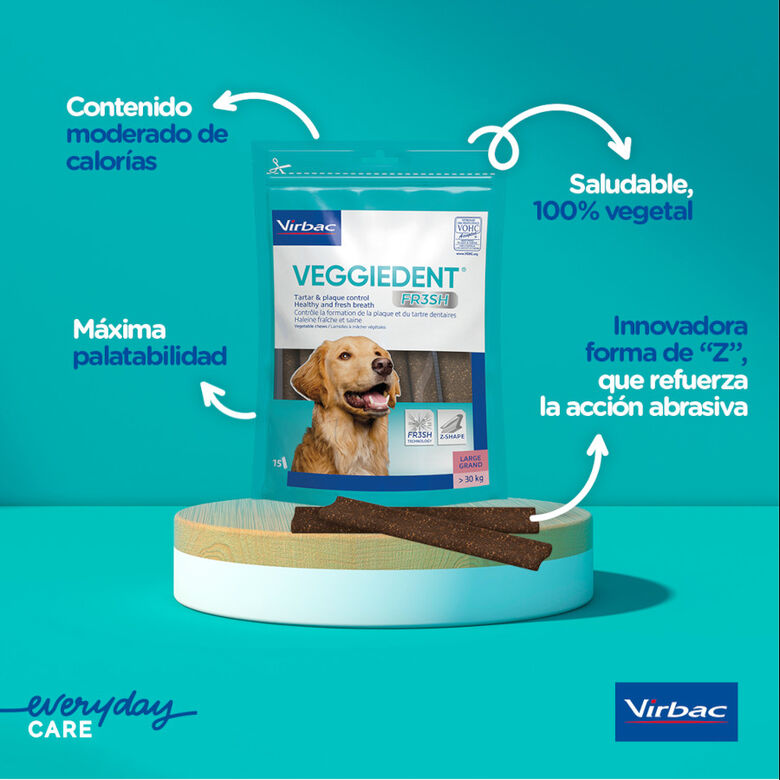 Virbac Snacks Dentales VeggieDent Fresh para perros Toy thumbnail