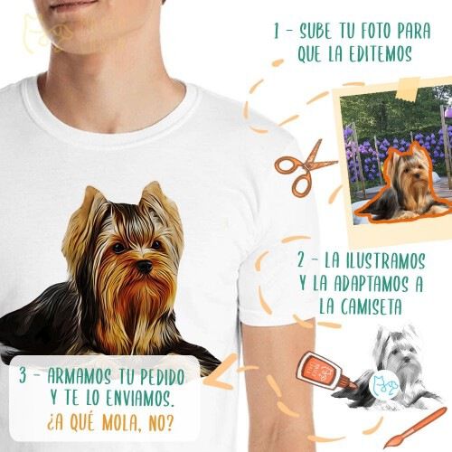 Mascochula camiseta hombre personalizada con tu macota gris oscura thumbnail