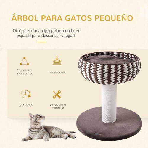 PawHut &aacute;rbol rascador peque&ntilde;o marr&oacute;n para gatos peque&ntilde;os, , large Imagen numero 3