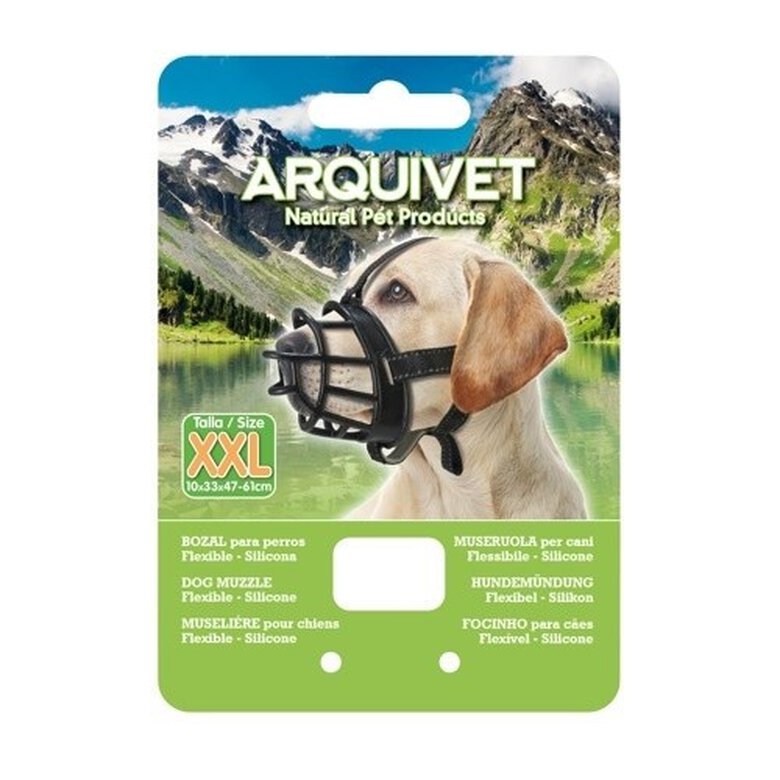 Bozal flexible de silicona para perros color Negro, , large image number null