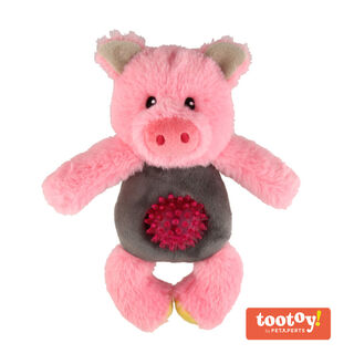 Tootoy! Puppy Multitexture Pink Pig Cuddler peluche para cachorros