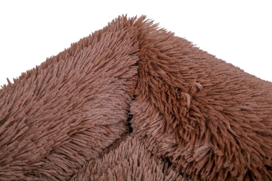 Leeby Cama Suave Antiestrés de Pelo Marrón para perros thumbnail
