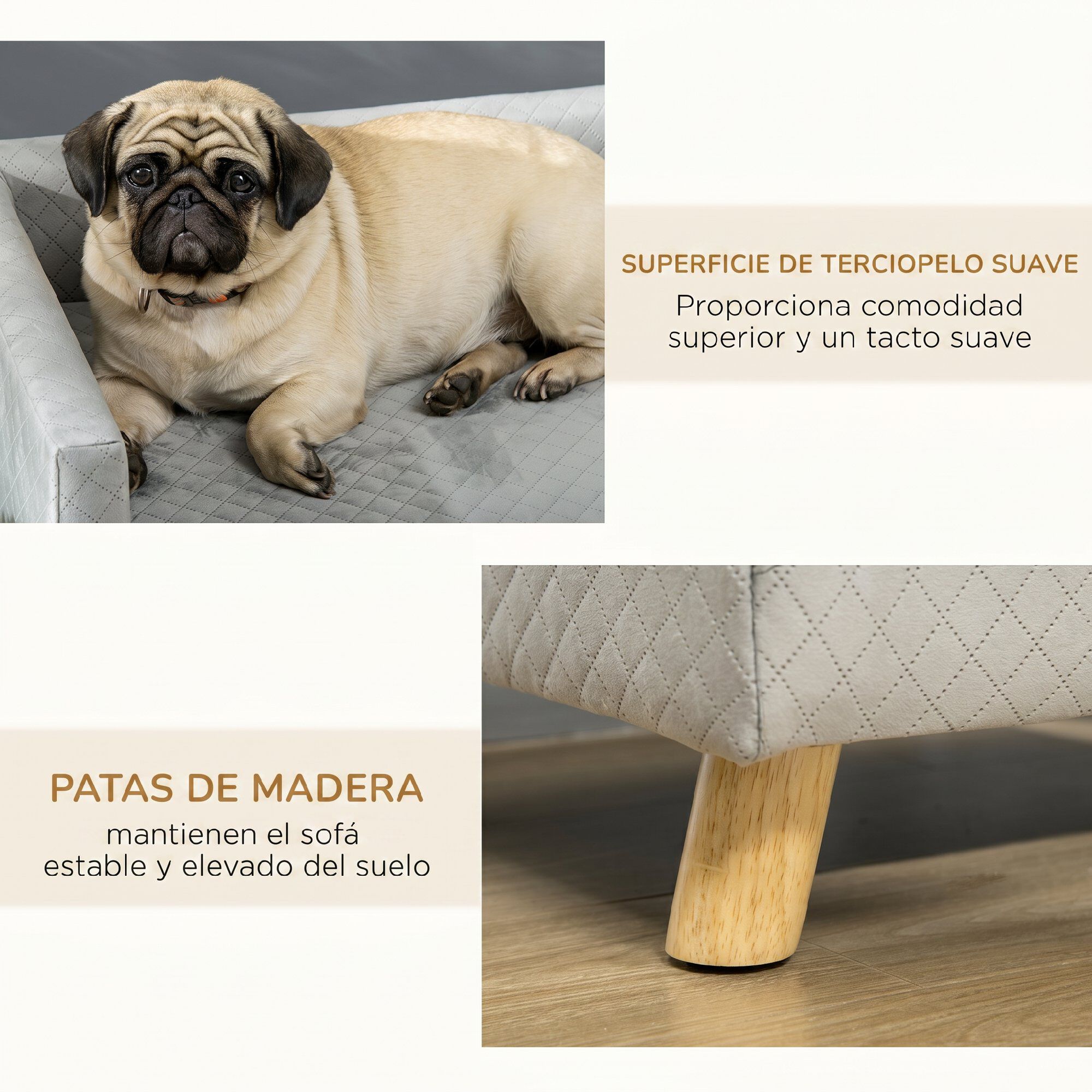 PawHut Sof&aacute; para Perro Gris oscuro, , large Imagen numero 5