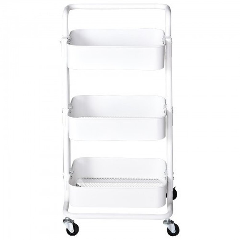 Carrito auxiliar de 3 niveles HomCom color Blanco, , large image number null