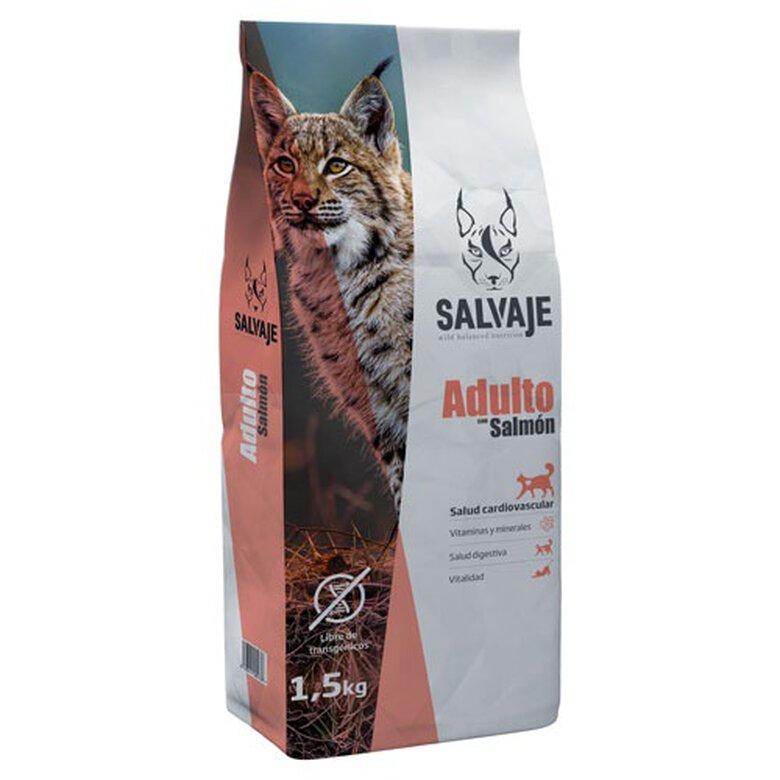 1.5 kg Salvaje Adulto Salmón pienso para gatos
