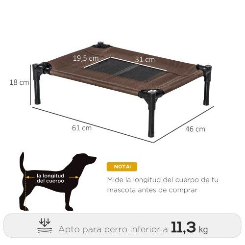 PawHut cama elevada marr&oacute;n para perros, , large Imagen numero 2