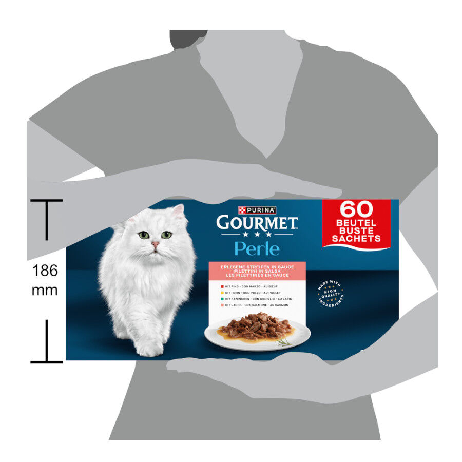 60 uds. de 85 g Gourmet Perle Finas L&aacute;minas en salsa sobres para gatos, , large Imagen numero 3