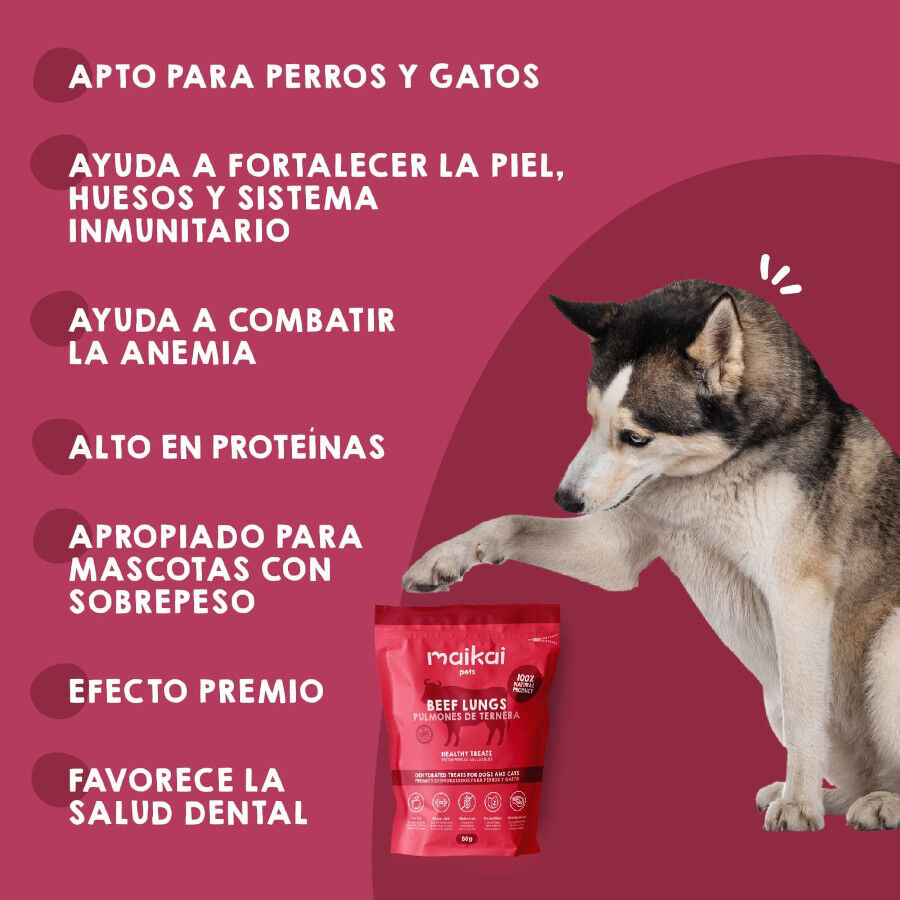 MAIKAI Pulmones Deshidratados - Chuches y Snacks para Perros thumbnail
