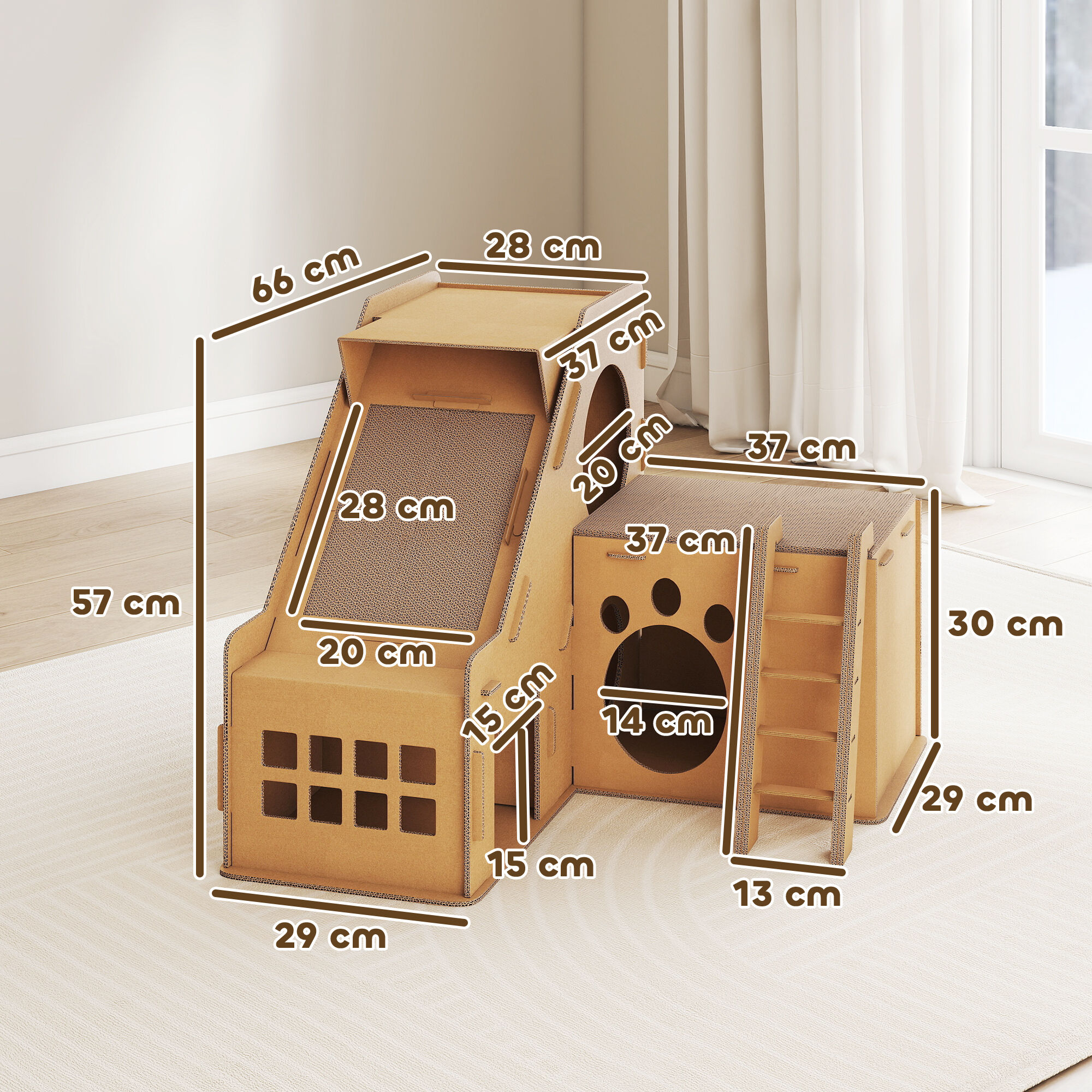 PawHut Rascador para Gatos Marrón thumbnail