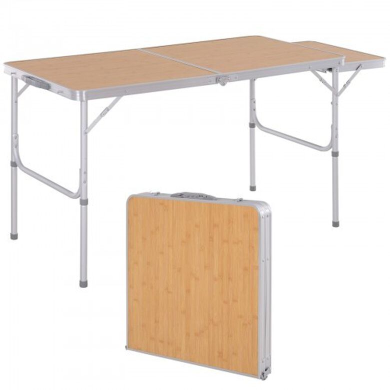 Mesa plegable Outsunny abatible color Marrón thumbnail
