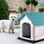 Nobleza Caseta para Perros de Plástico, Impermeable Perro Casa, Resistente A La Intemperie y Al Agua, con Tejado A Dos Aguas, Uso en Interior y Exterior (M 88x69x68 cm), , large indicador imagen numero 2