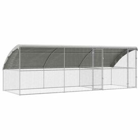vidaXL Jaula para pollos Plateado 800 x 200 x 198.5 cm