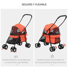 PawHut Cochecito para Mascotas Plegable Carrito para Perros y Gatos con Ventanas de Malla Cojín Lavable Correas de Seguridad Cubierta de Tela Oxford y Marco de Acero 82x47x97 cm Rojo., , large image number null