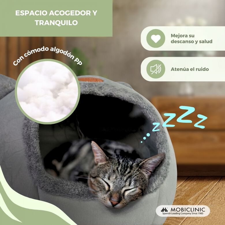 Mobiclinic Cueva iglú HelloCatty gris para perro y gato thumbnail