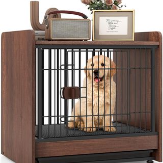 COSTWAY Jaulas Diseño 2 en 1 con Bandeja Extraíble para Perros