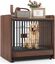 COSTWAY Jaulas para Perros, Casa para Perros Diseño 2 en 1 con Bandeja Extraíble, Puerta Bloqueable, Jaula Interior para Perros con Mesa Lateral para Perros Pequeños y Medianos, Marrón Rústico, , large indicador imagen numero 1