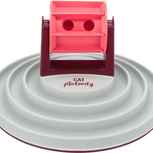 Trixie Comedero Interactivo con Rueda Rosa y Blanco para gatos